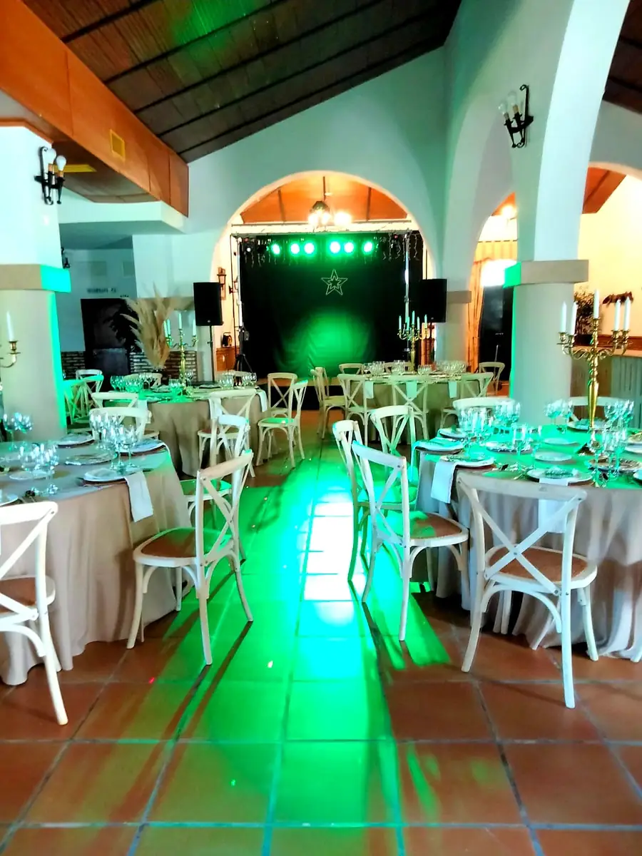 INTERIOR escenario luces verdes baile
